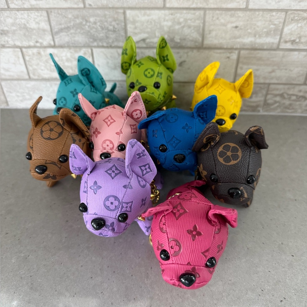 Leather Dog Keychain - TEAL ONLY